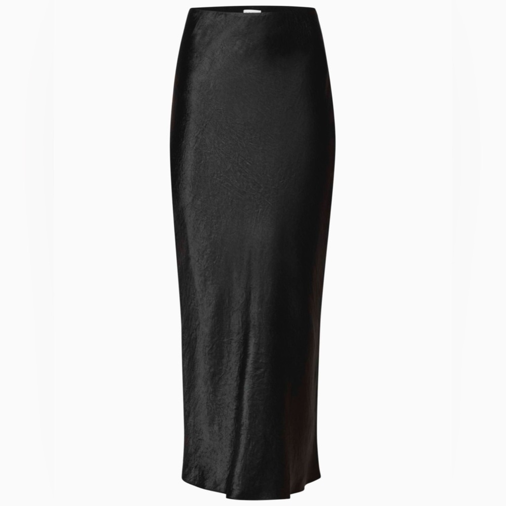 NWT Aritzia (babaton) slip satin maxi skirt black sz 2